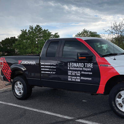Vinyl Graphic Truck Wrap - Leonard Tire