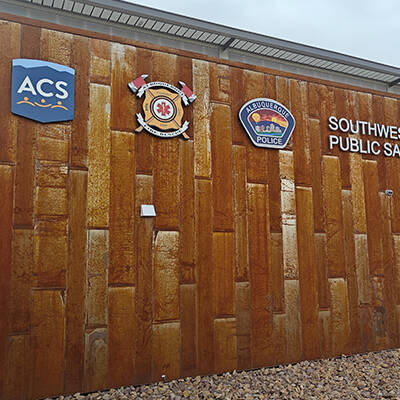 Reverse Channel Aluminum Back Lit Dimensional Letters and Logos - BernCo Fire Station 23
