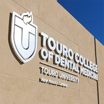 Dimensional Letters and Logo Fabricated Aluminum - Touro College of Dental Medicine