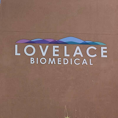 Dimensional Letters Flat Cut Aluminum with UV Print - Lovelace Biomedical
