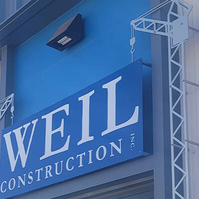 Exterior Dimensional Logo Powdercoated Aluminum - Weil Construction