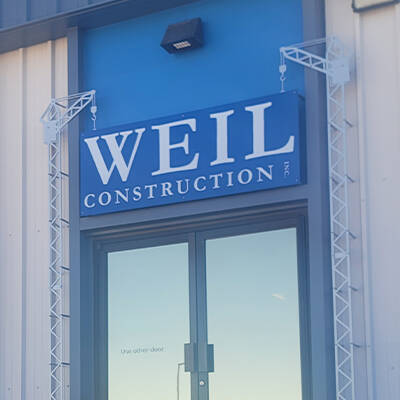 Exterior Dimensional Logo Powdercoated Aluminum - Weil Construction